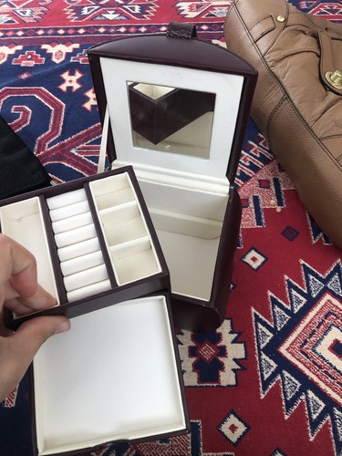 Burgundy jewellery box - jewellery,