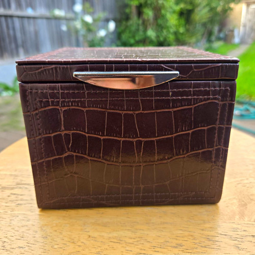 Brown faux leather - faux, croc