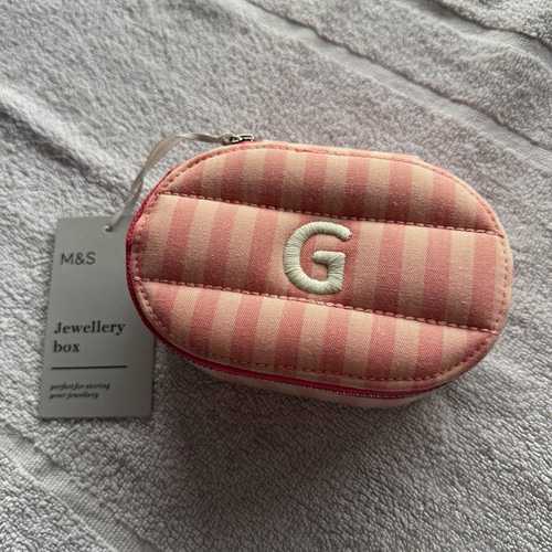 Pink striped oval - m&s, fabric
